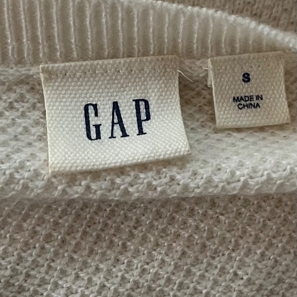 GAP Merino Wool Blend V-Neck Sweater Cream Off-White Women’s Small - Picture 4 of 6